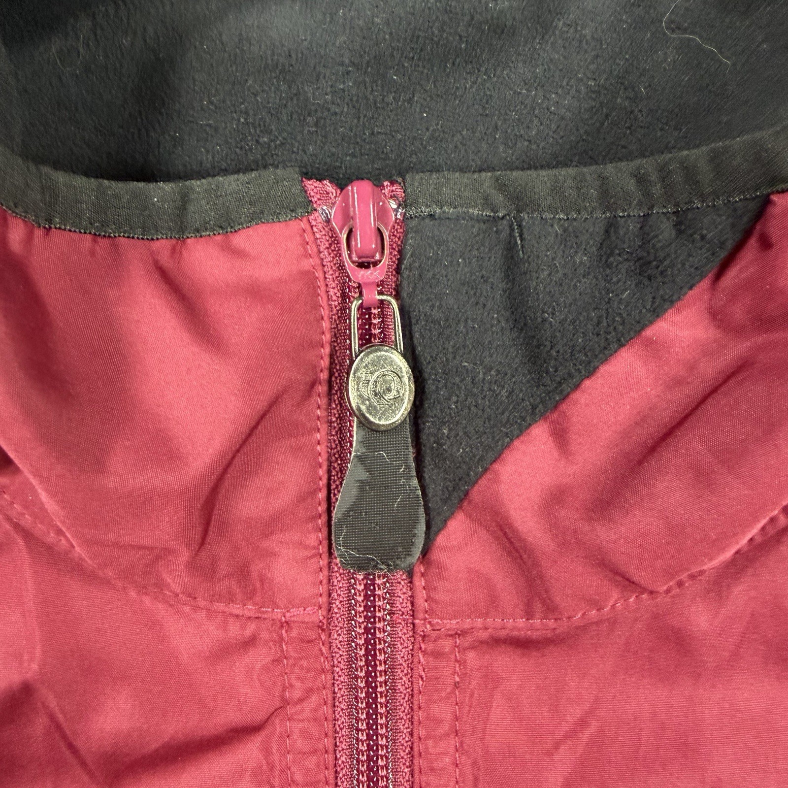 Pearl Izumi Men Large Cycling Wind Vest Burgundy Full Zip Mesh Back Bike Jersey