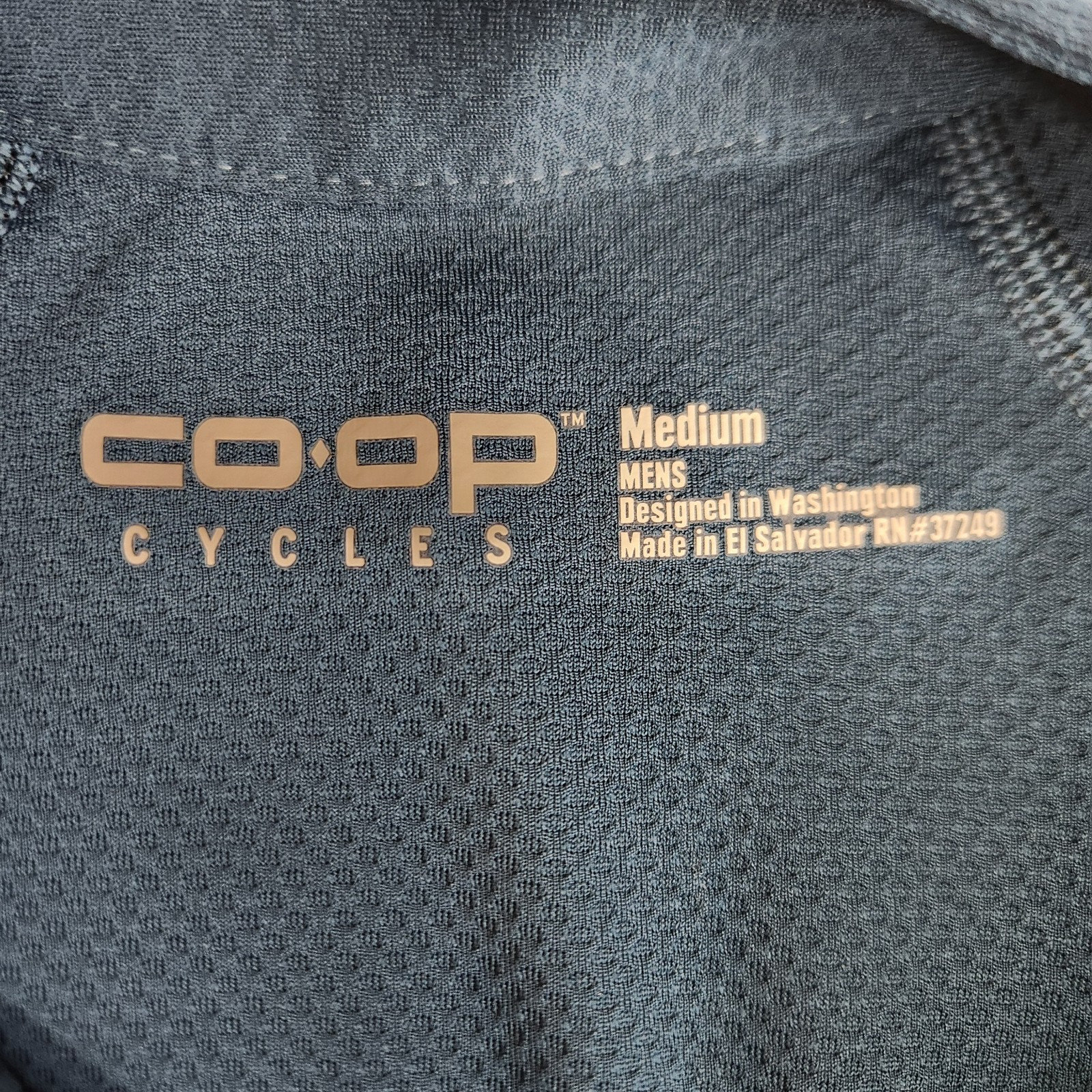 REI COOP Cycles Full-Zip Road Cycling Jersey Blue Teal Pocket Shirt Stretch SZ M