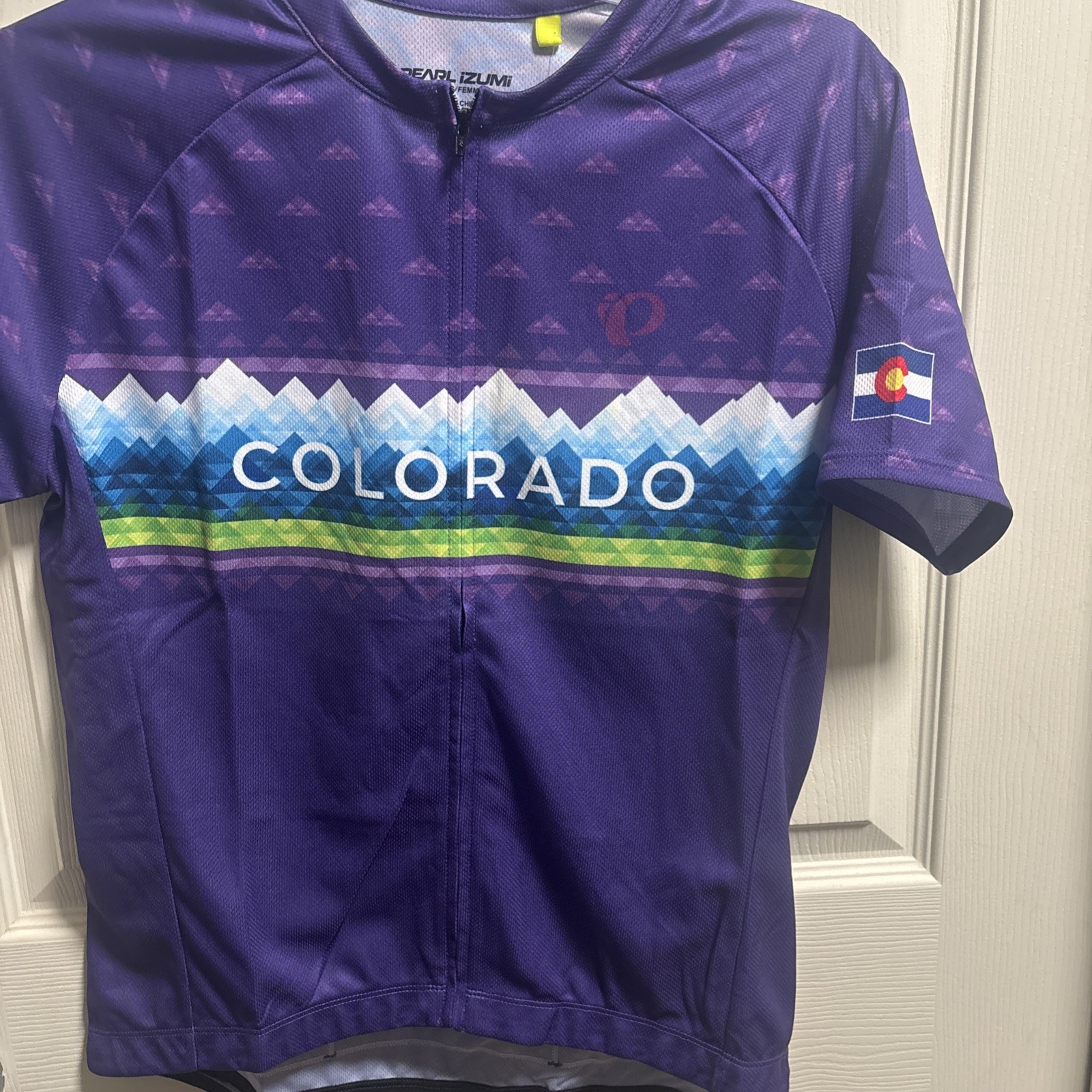 Pearl Izumi Quest Full Zip Short Sleeve Bike Jersey Colorado Mountains Womens M