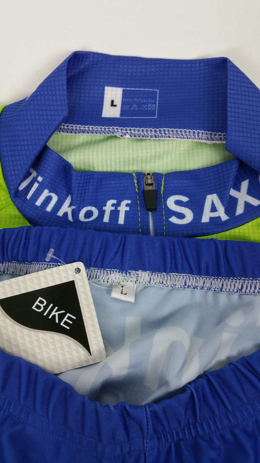 NEW Jersey Shirt & Shorts Set TINKOFF SAXO Full Zip Size Large Bike Cycling