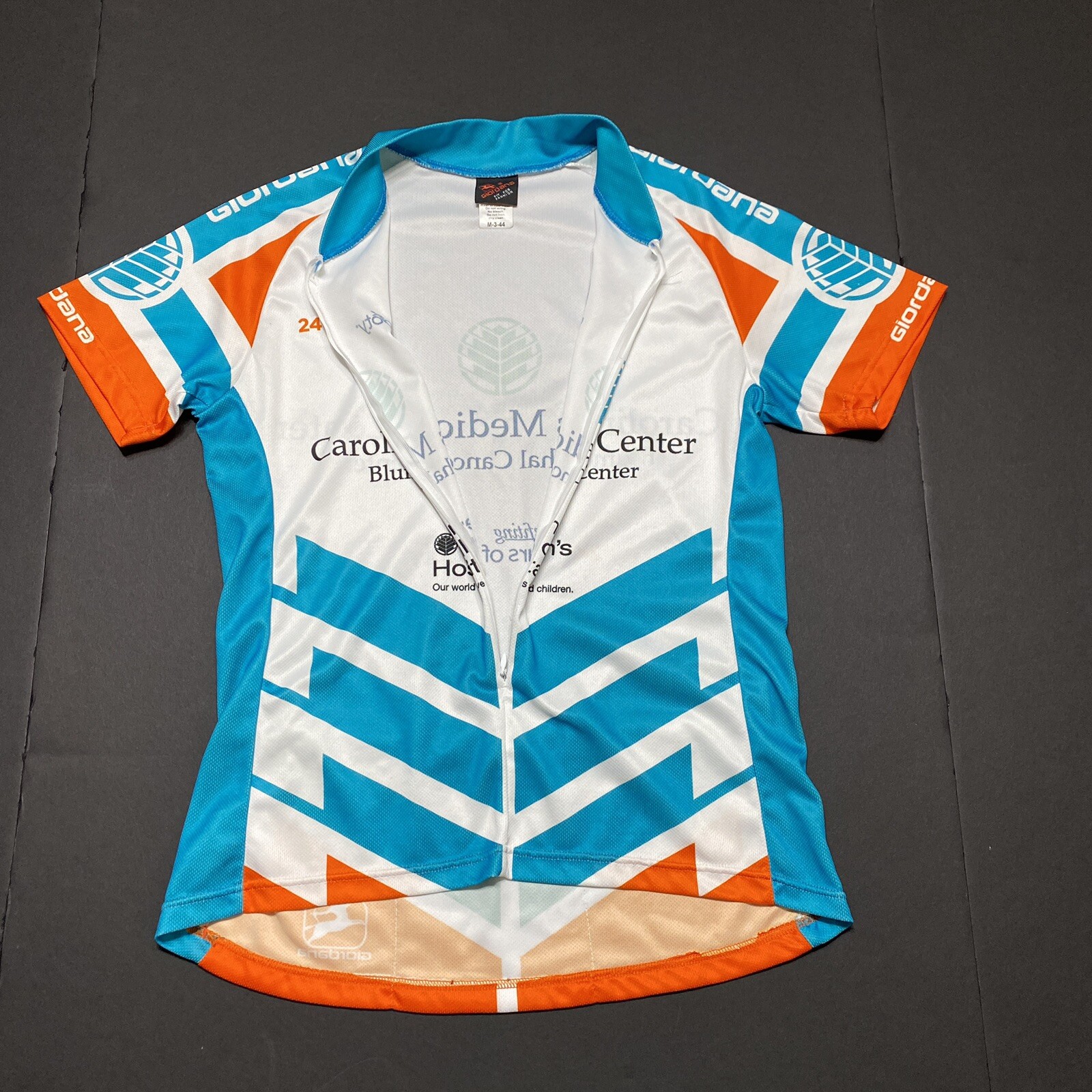 GIORDANA Womens Cycling Jersey Size M Multicolor 3/4 Zip Short Sleeve Chest 17″