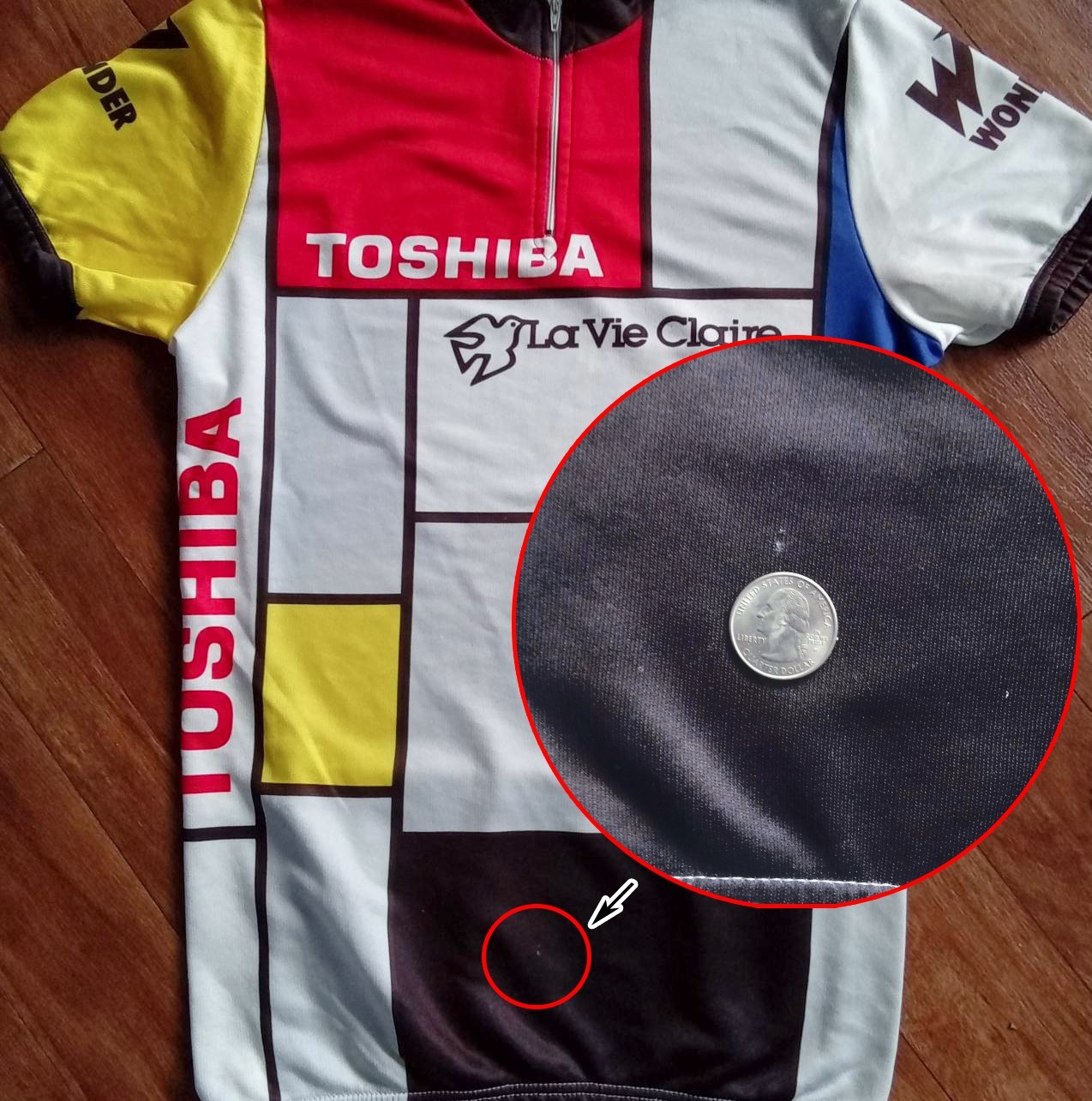 RARE VTG 1987 La Vie Claire Toshiba Look Wonder Cycling Jersey Maillot — Size 4