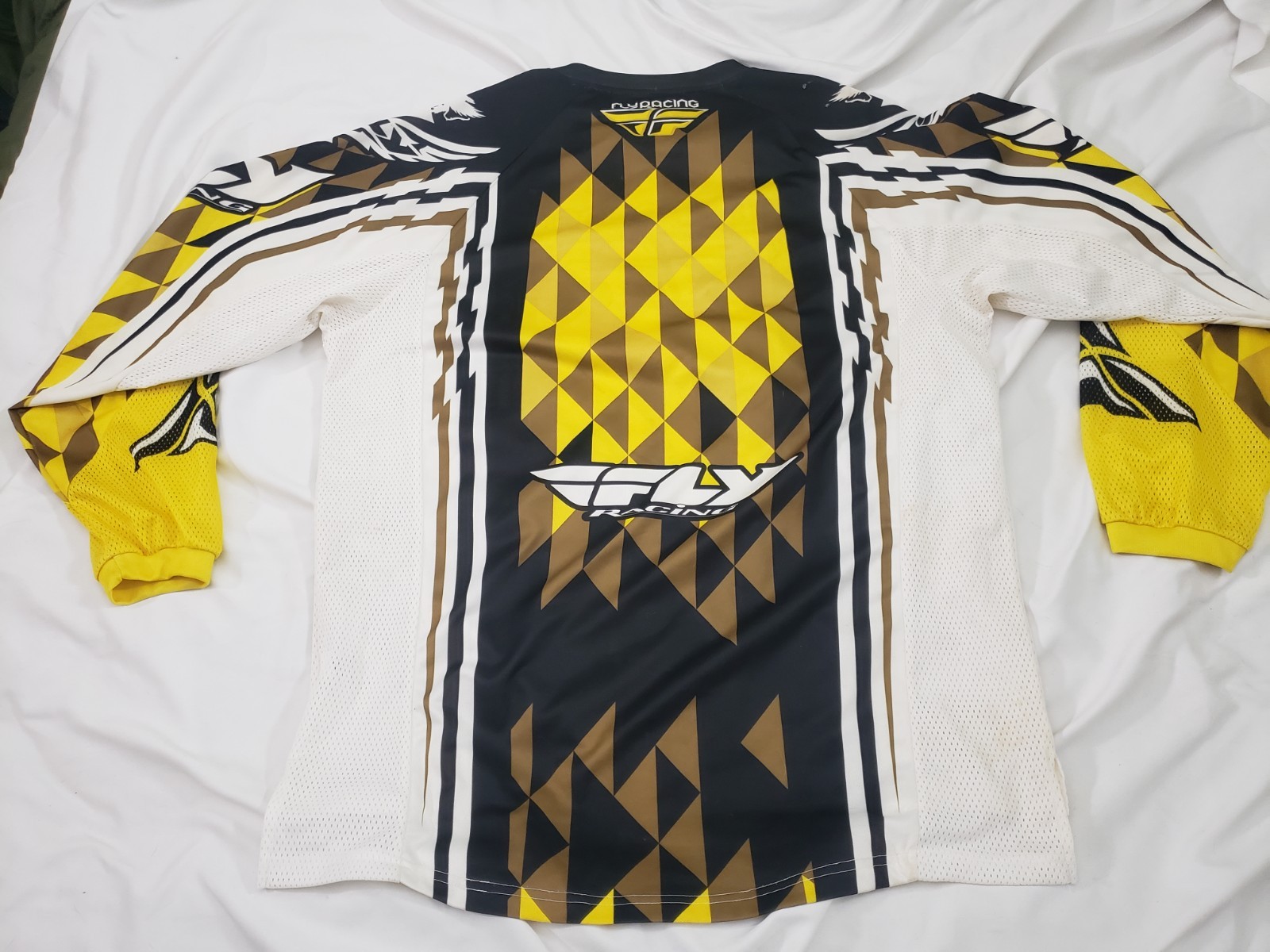 Fly Racing Kinetic Motocross Jersey Long Sleeve Mesh Yellow Shirt Men’s Size XL