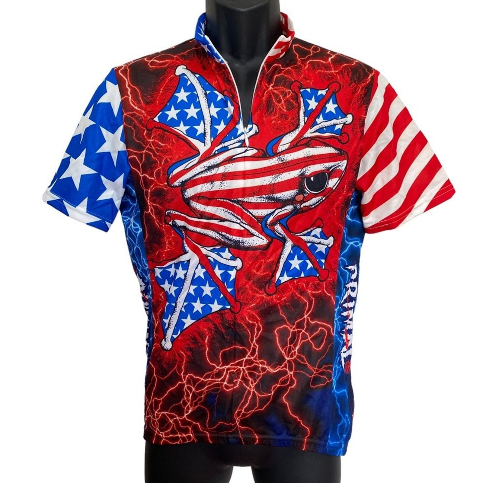 Primal Wear American Flyer Cycling Jersey Frog USA Stars & Stripes Sz M