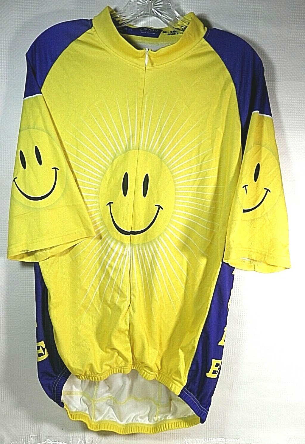 Cycling Men’s shirt Short Sleeve Jacket Jersey be Happy Yellow Size XXL