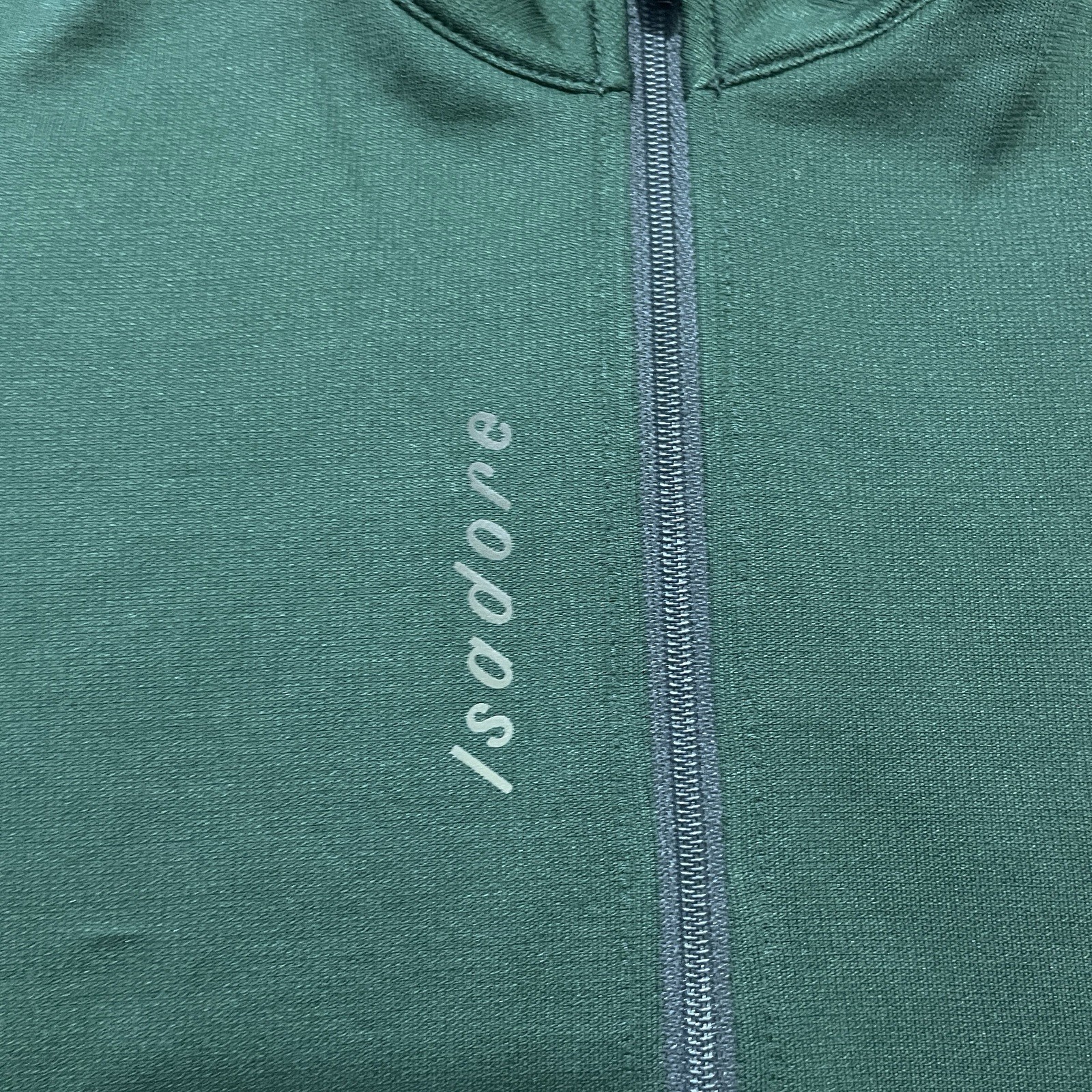 Isadore Signature Cycling Jersey Womens XS Green Full Zip Merino Wool Blend Bike