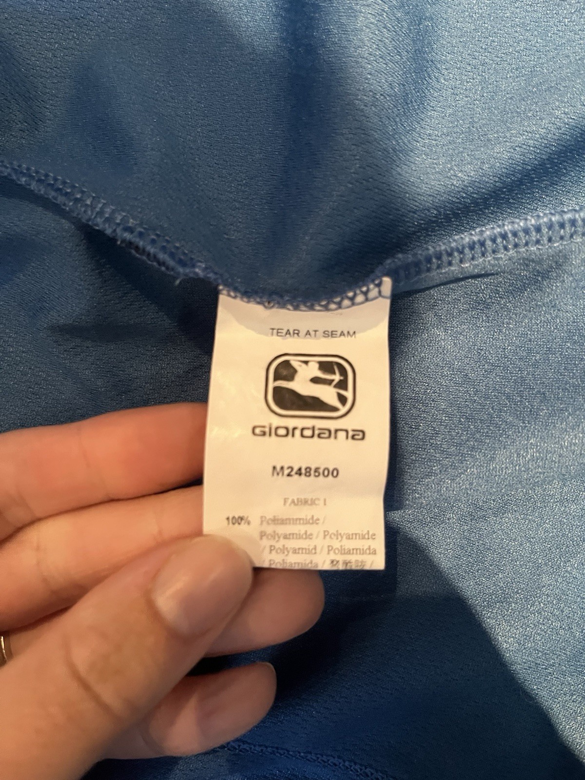 Giordana SilverLine Cycling Jersey Adult 2XL, Blue Lightweight Full Zip Stretch