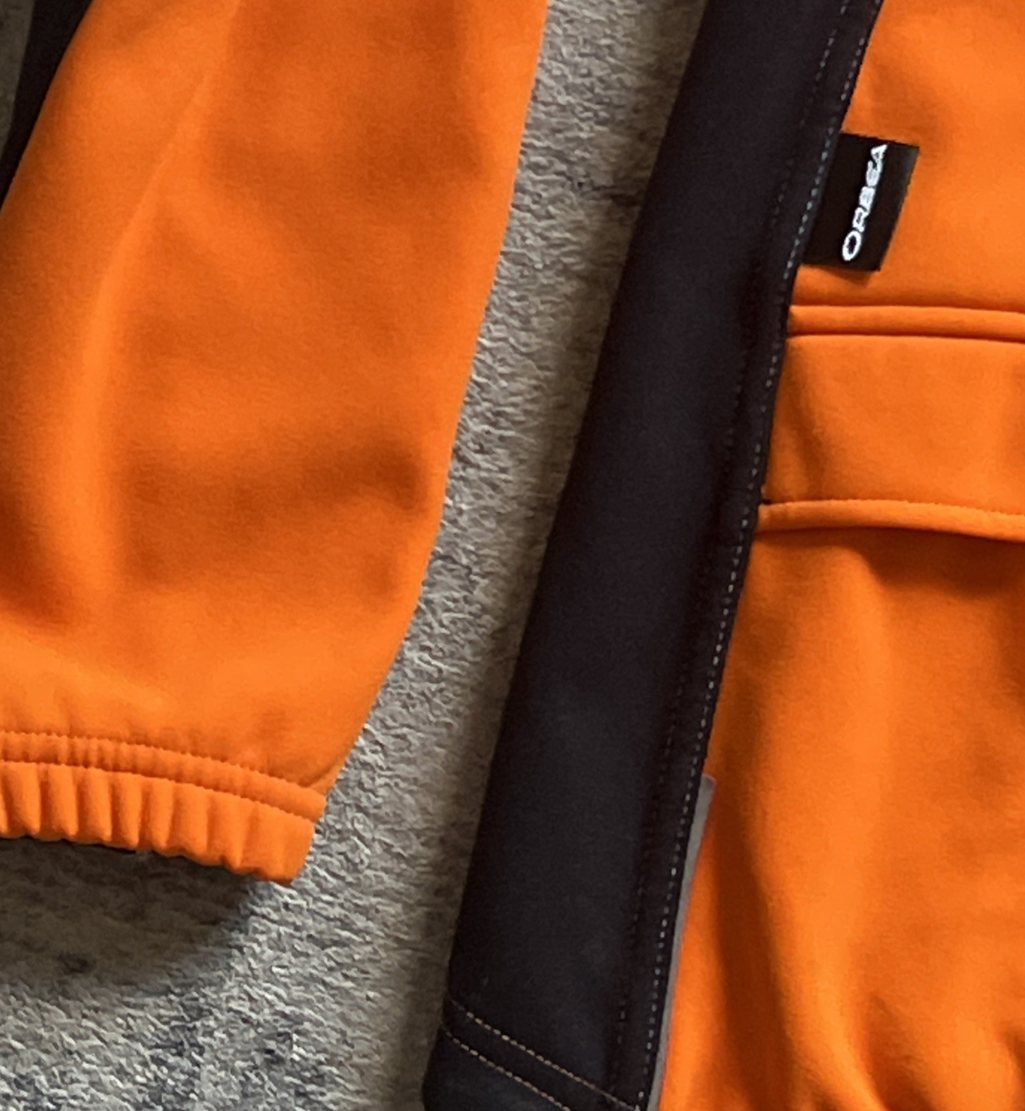 Cycling Jacket Small Orbea Fleece Lined Colorblock Orange Black White Retro Y2K