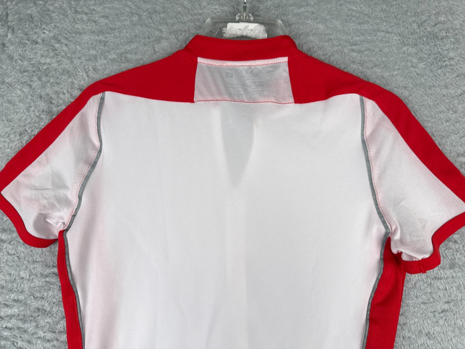 Serfas Cycling Jersey Womens Medium Red White 1/2 Zip Polyester Mesh Pockets