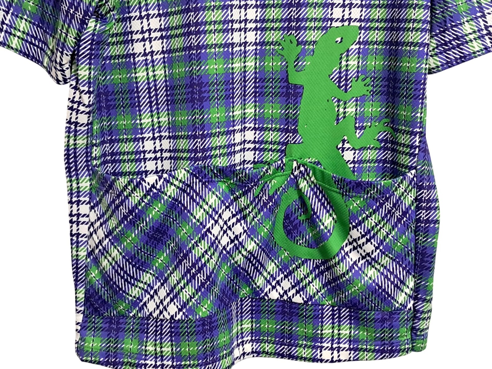 Vintage 1992 Giordana Mens XXL Cycling Jersey Green & Blue Plaid Polyester Tacte