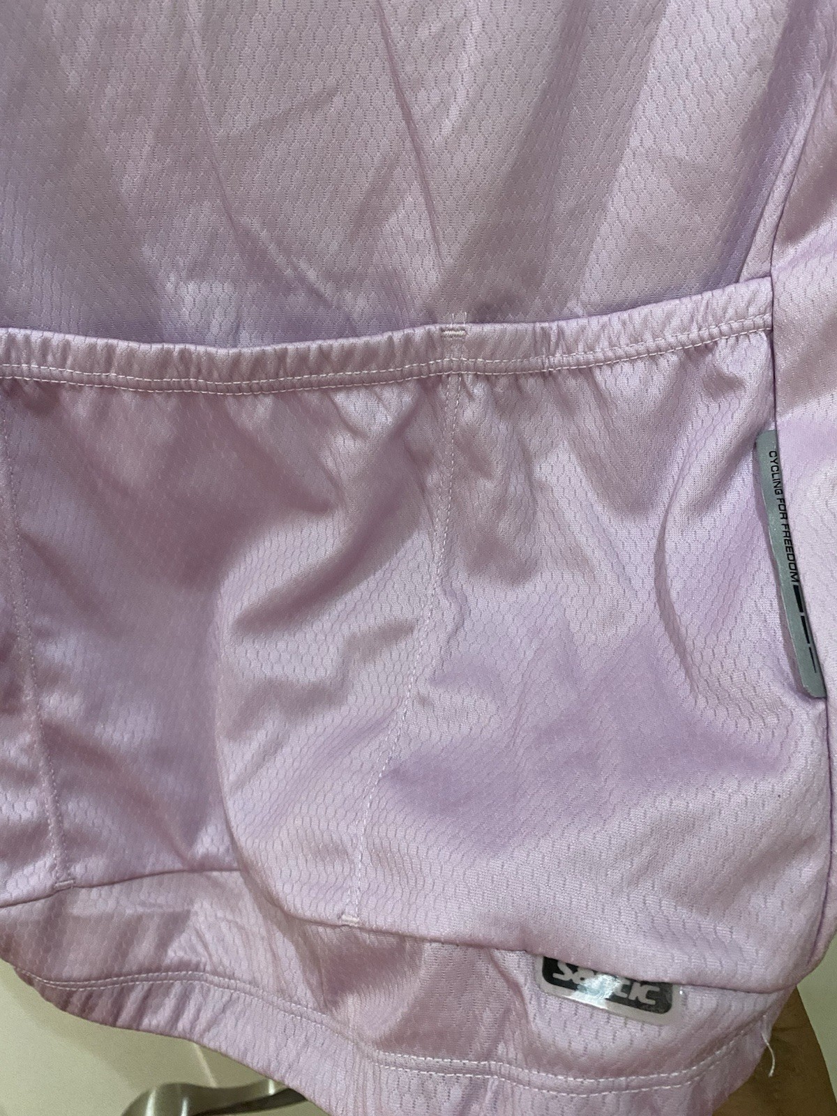 Santic Women’s XL Cycling Jersey Full Zip Pockets Pink White Black Colorblock