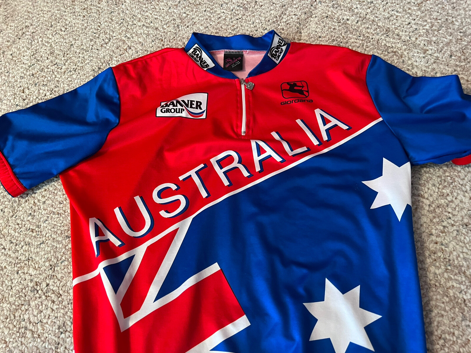 Giordana Men’s 1/4 Zip AUSTRALIA Cycling Jersey – Size L Large Made in Italy