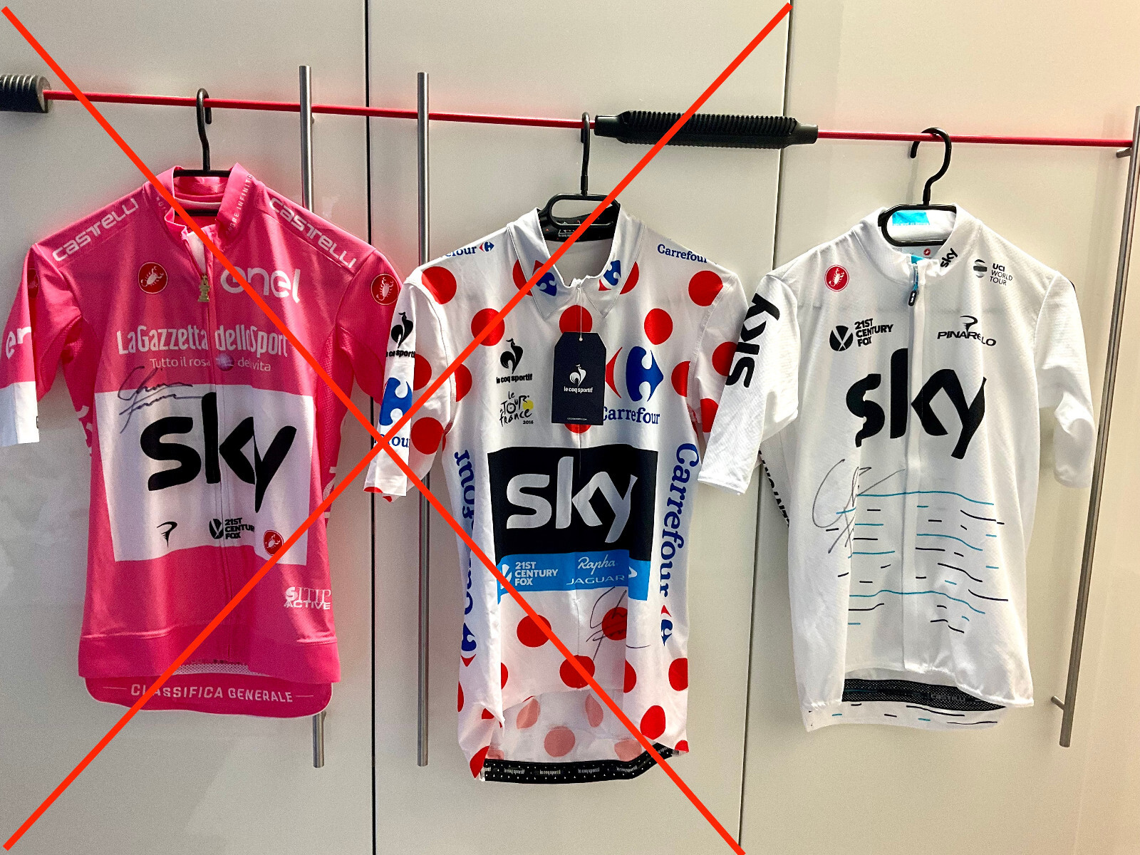 Chris Froome signature SKY Tour de France 2017 white edit. maillot jersey jersey
