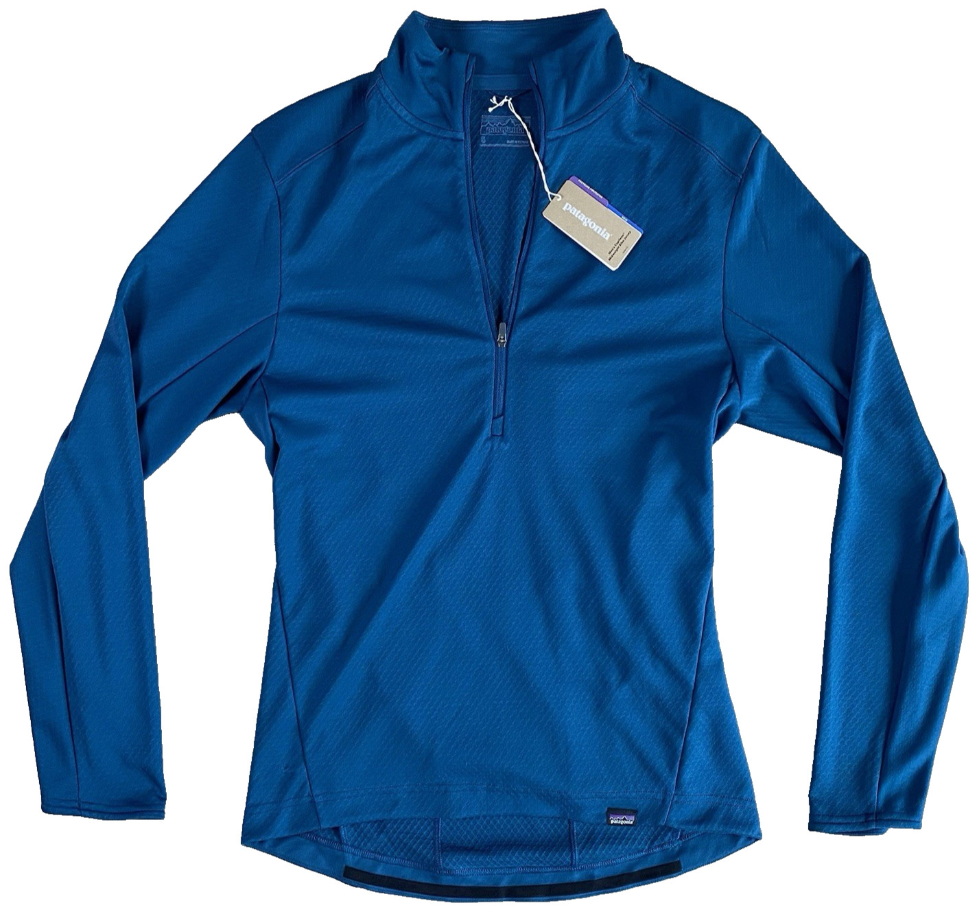 Patagonia S Small Capilene Midweight Bike Jersey Medium Crater Blue Half Zip
