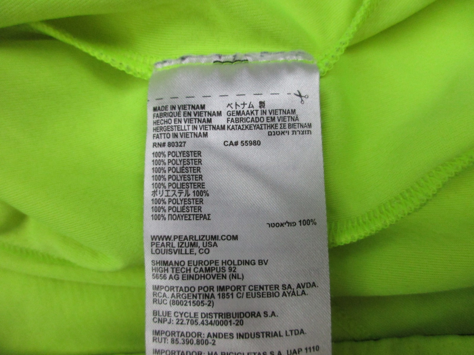 Lot 2 Mens Large Pearl Izumi Quest Cycling Jersey Full ZIp neon green