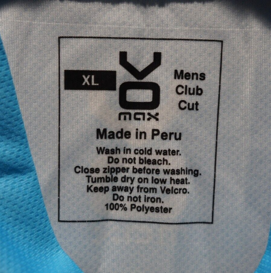 VoMax Men’s XL Blue Bike MS 2010 Full Zip Cycling Bike Jersey Shirt Jersey