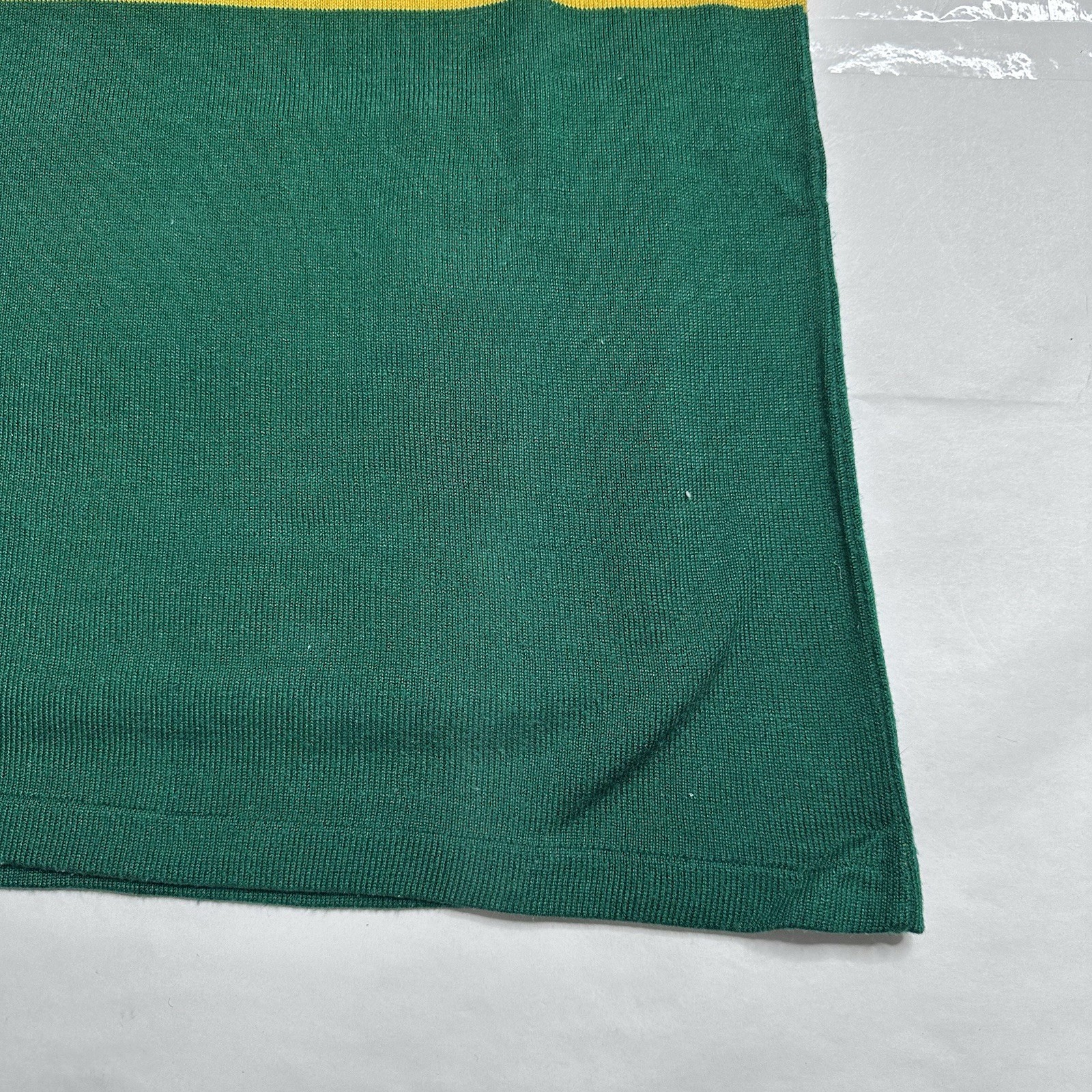 Vintage Wool Cycling Jersey (Chest 37) Stripes STRADA Green Yellow