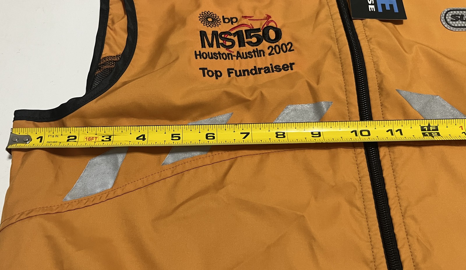 SUGOI MS150 Houston-Austin 2002 Cycling Vest Men’s M Orange Mesh Reflective NWT