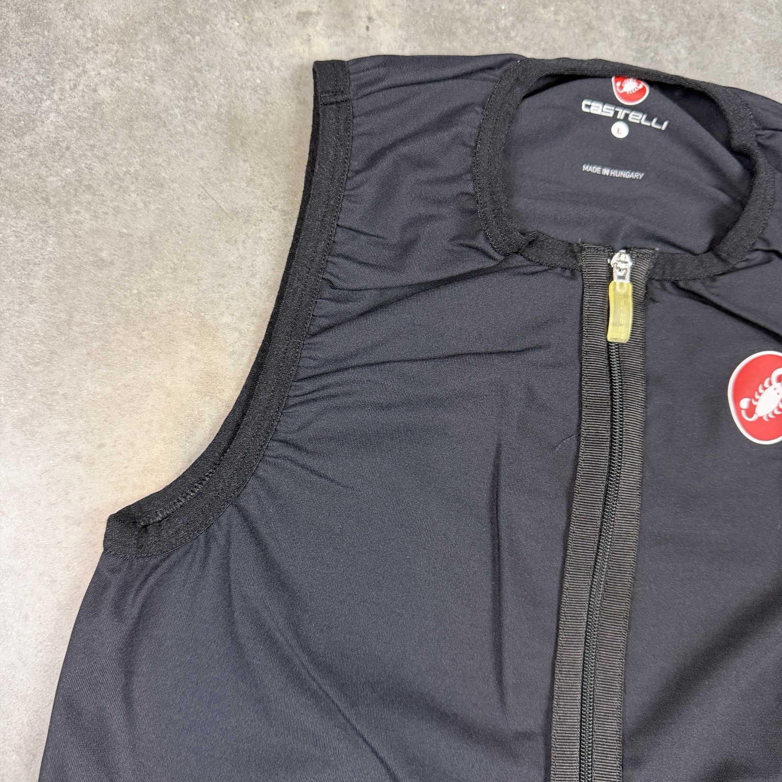 Castelli Cycling Jersey Womens Large Black Full Zip Body Paint Stretch Logo