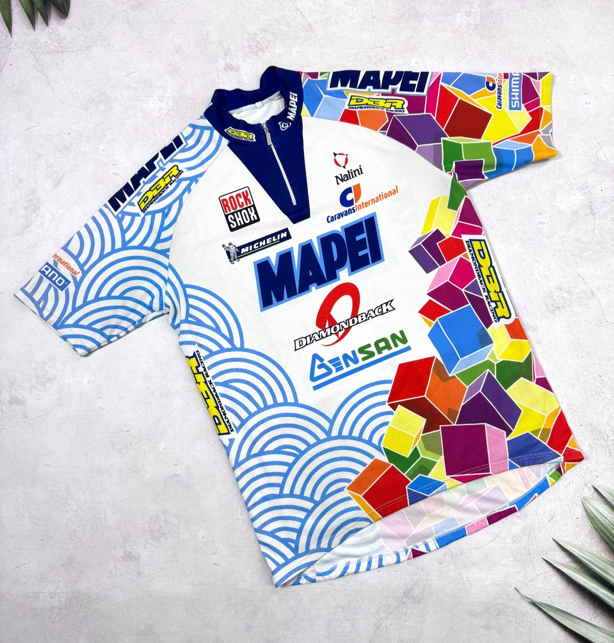 Vintage Nalini Mapei Diamondback Rock Shox Cycling Jersey Michelin Shimano / M