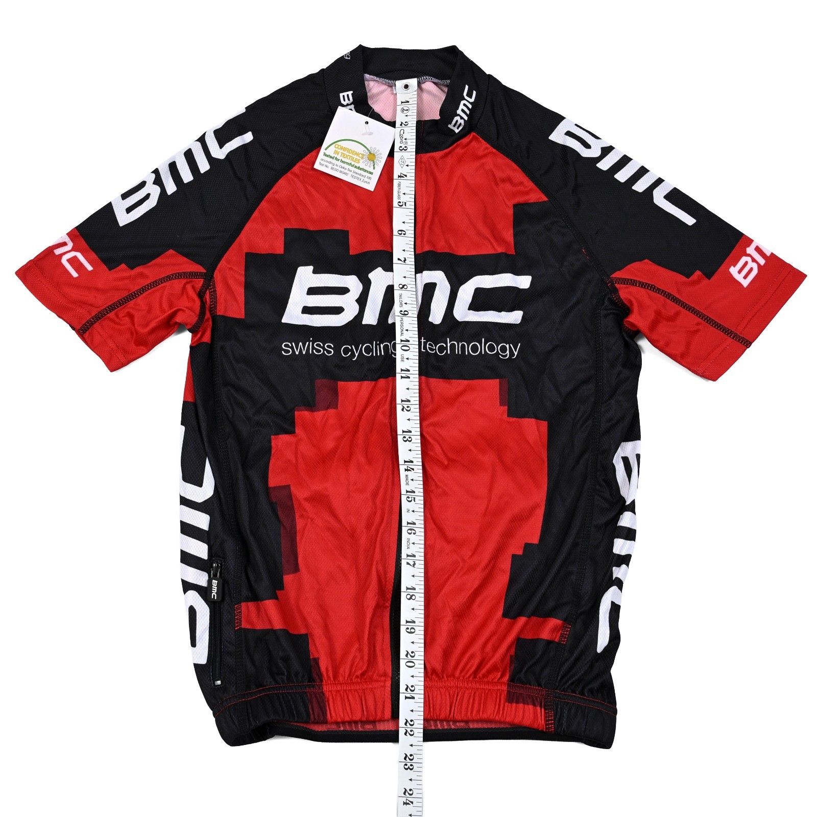 BMC Swiss Mens Small Red Short Sleeve Cycling Road Bike Full Zip Jersey NWT