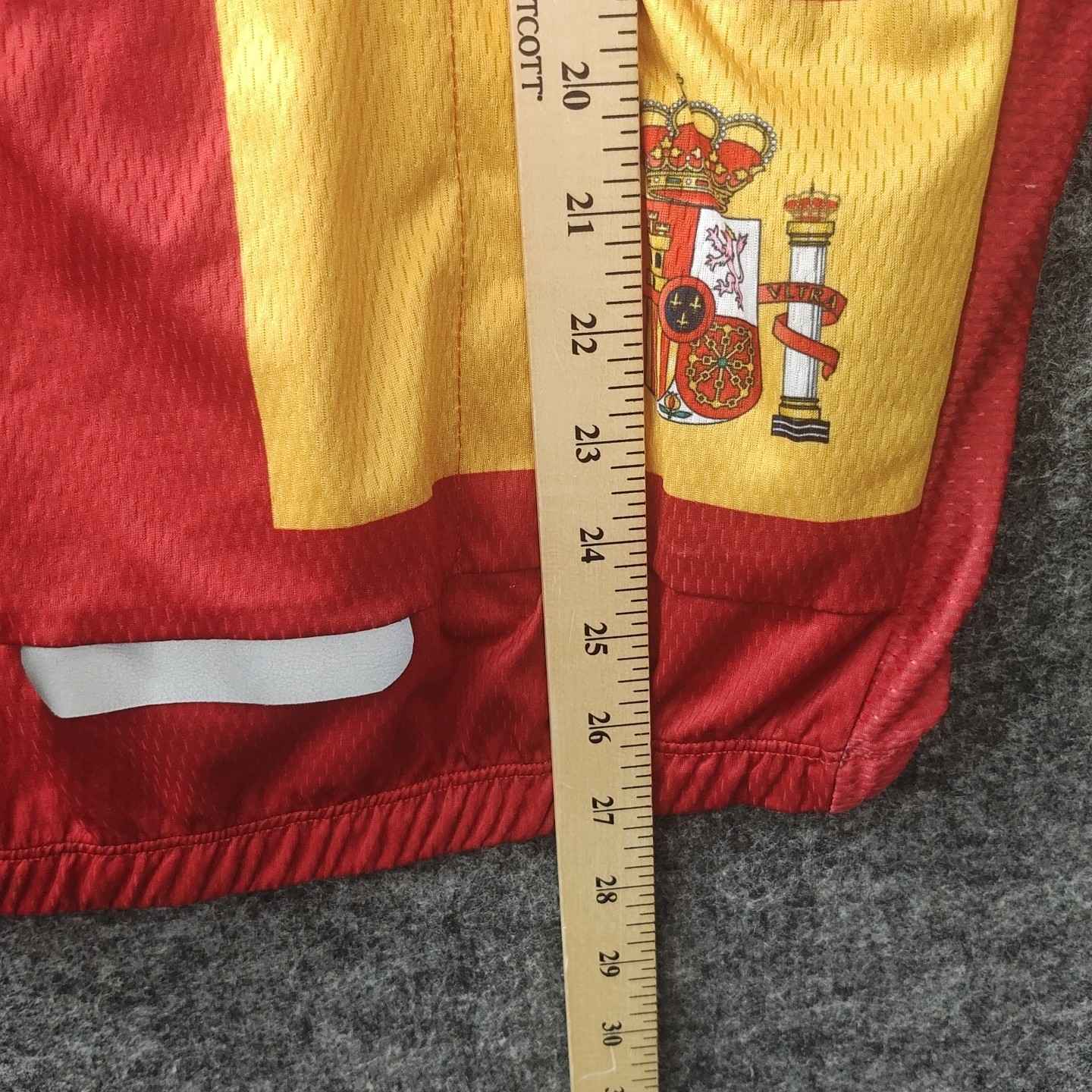 España Cycling Jersey Mens XL Red Full Zip Pockets Spanish Royal Crown Print