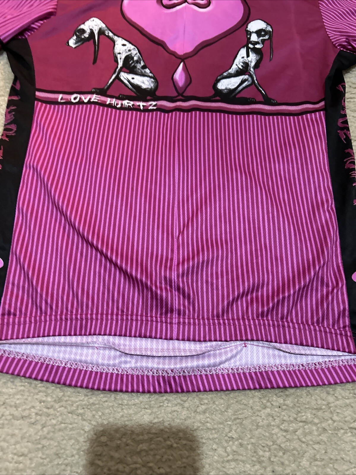 Primal Wear Womens 3/4 Zip Cycling Jersey Love Hurtz Heart Greyhound Dog Size XL