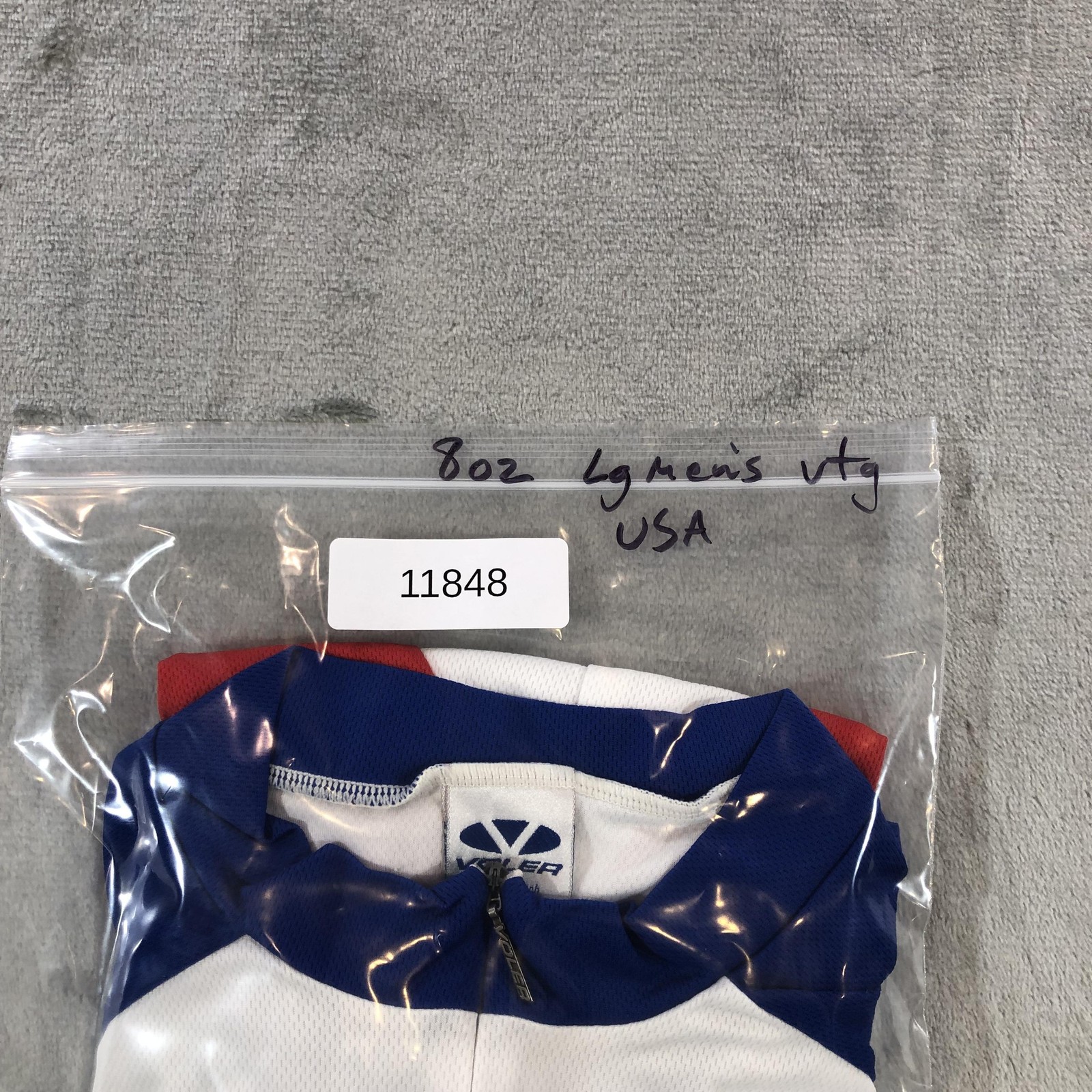 Vintage Voler Cycling Jersey Mens Large Red White Blue Full Zip Shirt Bike USA