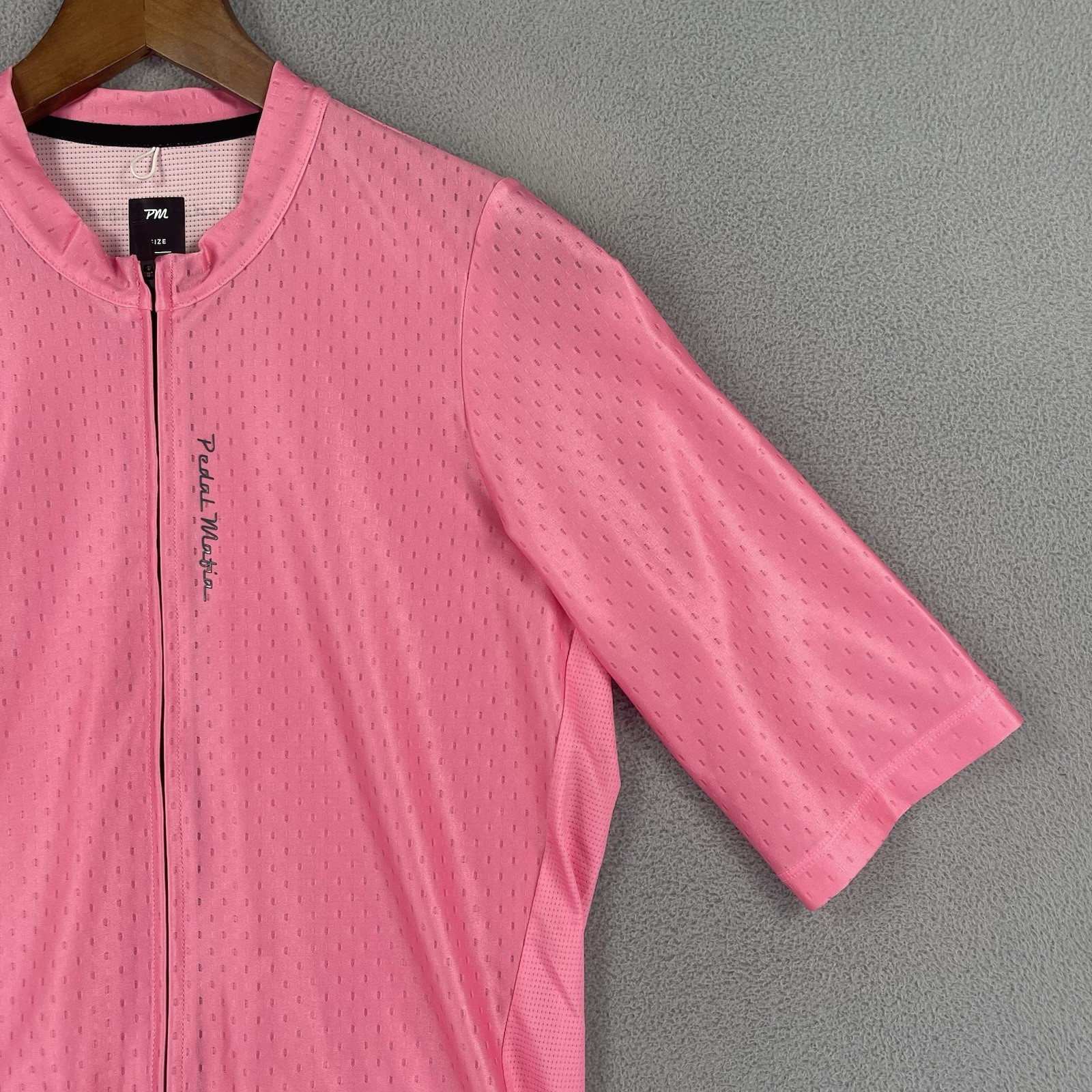 Pedal Mafia Cycling Jersey Mens Small Pink Short Sleeve Full Zip Pockets Core