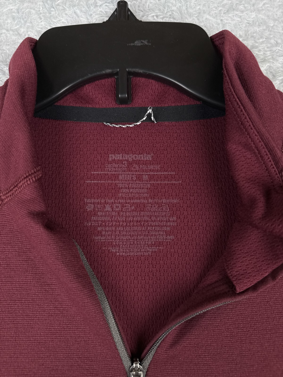 Patagonia Cycling Jersey Men Medium Red Gray Capiline 3 Polartec 1/4 Zip Poly