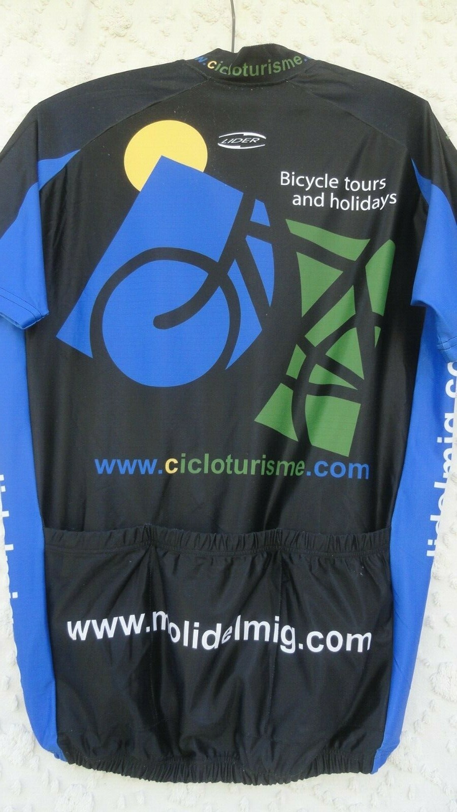 Lider Cycling Jersey Womens XL Poly Blue Black Green Yellow MINT