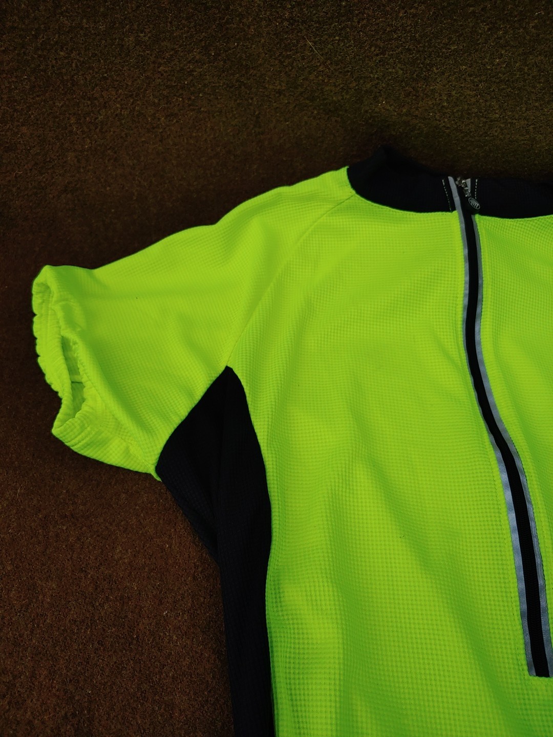 Women’s Cycling Jersey – Size Women’s M – Neon Yellow, Collared, Made in USA