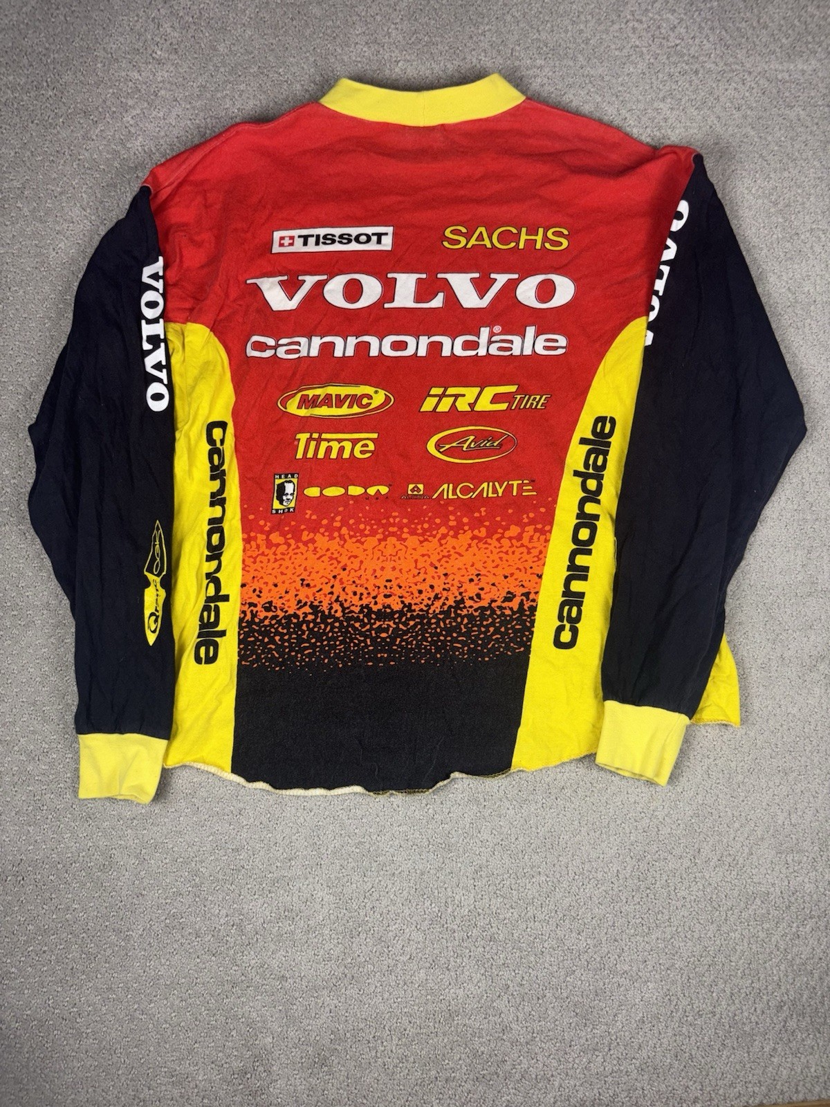 Vintage Cannondale Bike Volvo Jersey Shirt Double Sided Cycling Made In USA Sz L