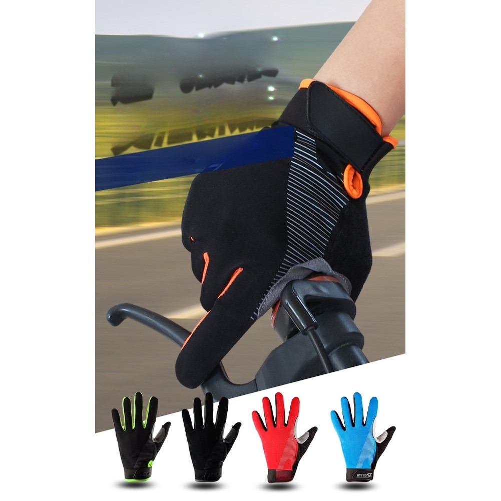 Breathable Full Coverage Cycling Gloves Touchscreen Enabled Anti Slip Palm Pads