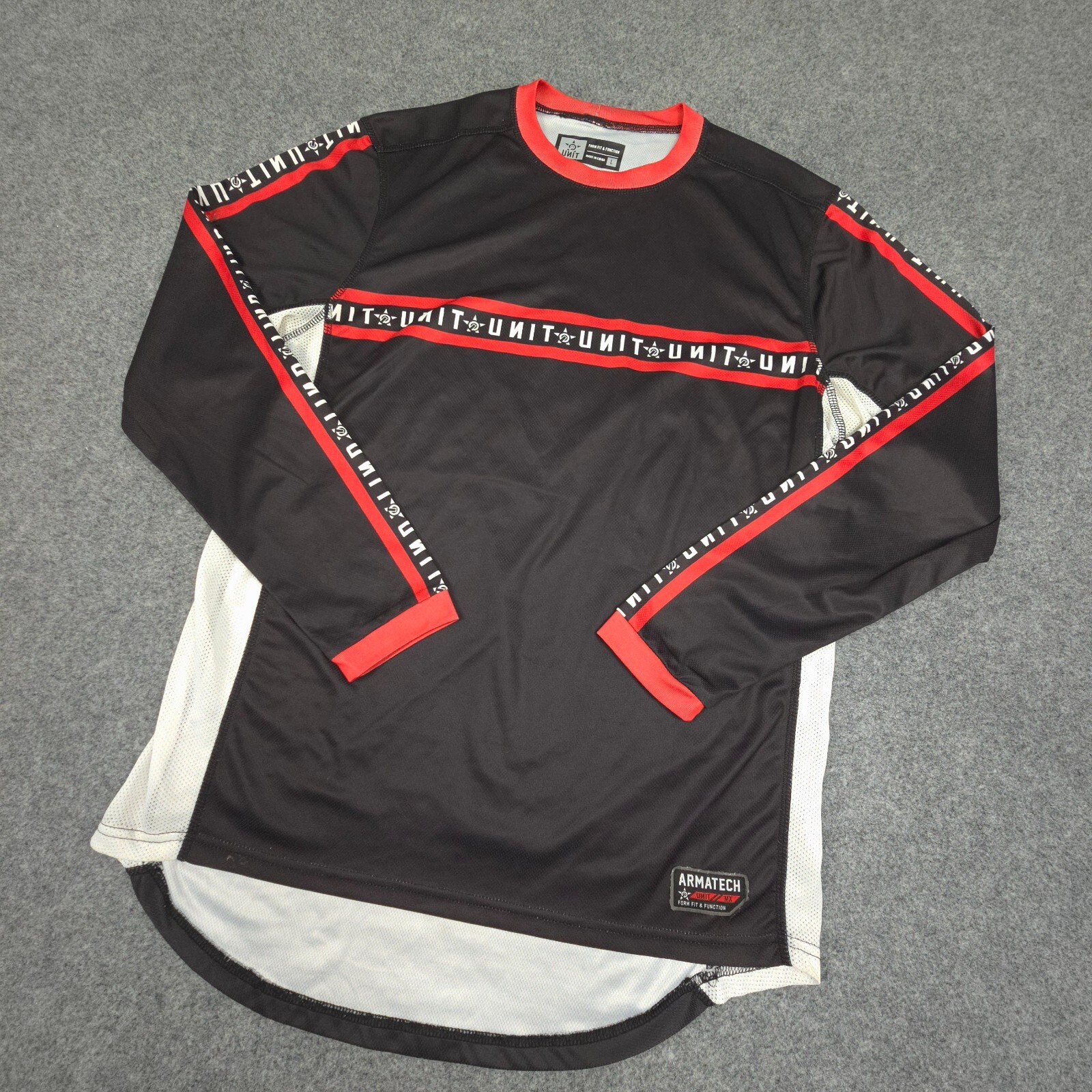 Unit BMX Jersey LARGE Black Lightweight Activewear Spellout Logo Sports Size L