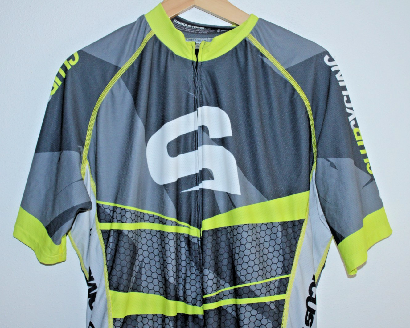Savicustoms Men’s Cycling Jersey Large Rear Pockets 50″ Chest 26/30″ T2B Racing~