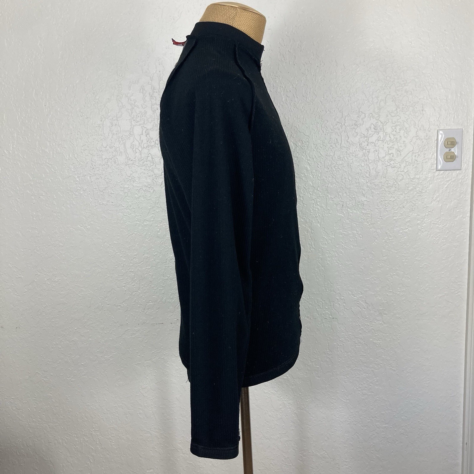 Giordana Cycling Jersey Shirt Top Mens Medium Solid Black Full Zip Long-Sleeve