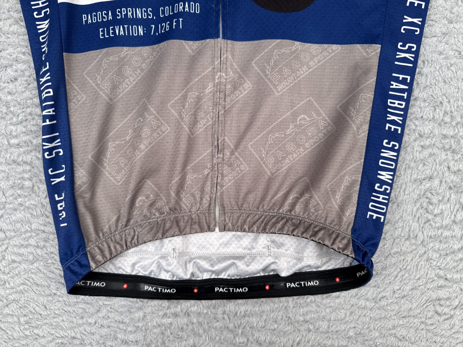 Pactimo Cycling Jersey Mens 2XS XXS Gray Blue Full Zip Short Sleeve Pagosa