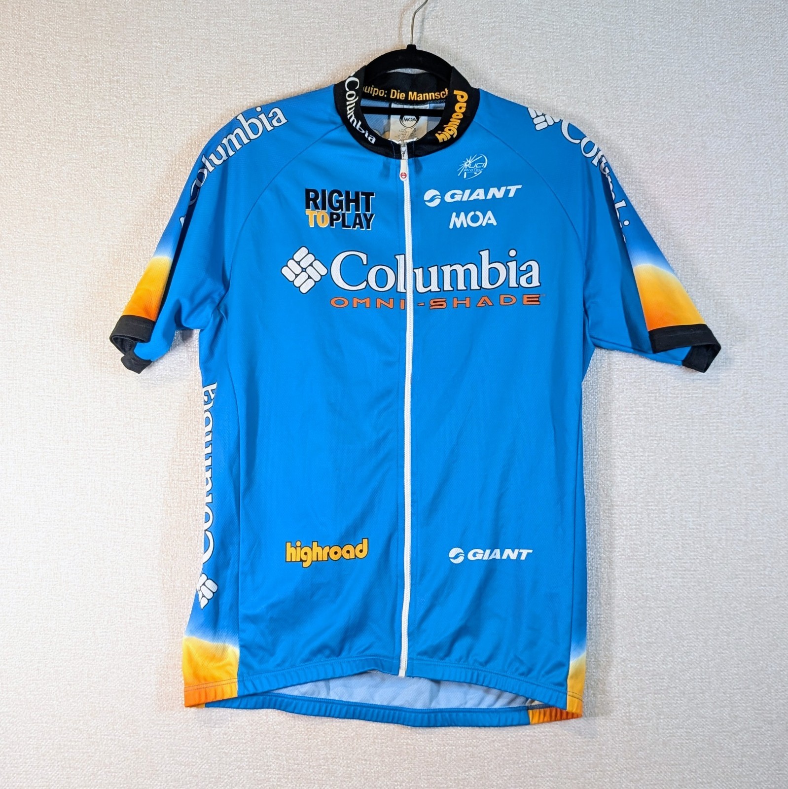2008 Team Columbia Cycling Jersey Shirt MOA Size 6/XXL Jersey Racing Tour