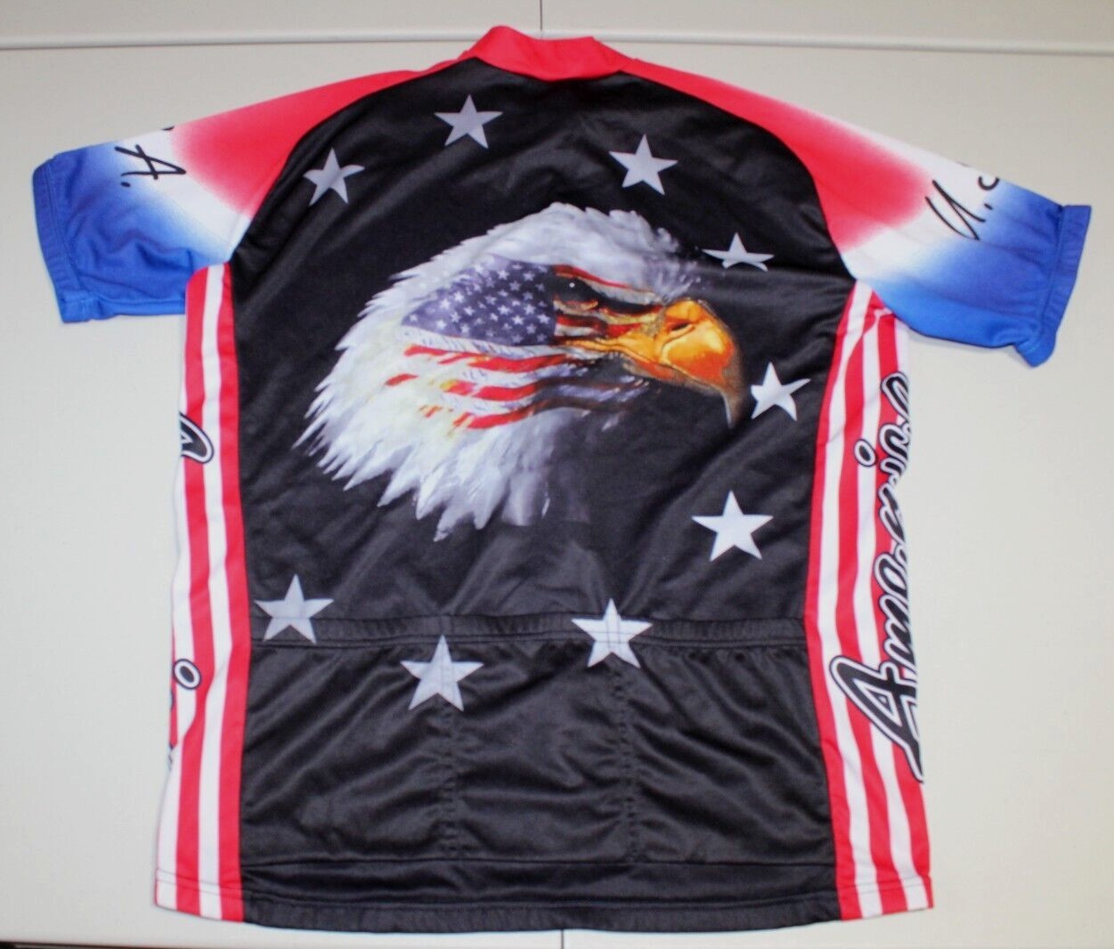 Mens World Jerseys American Flag Eagle USA Patriotic Road Bike Cycling Jersey XL
