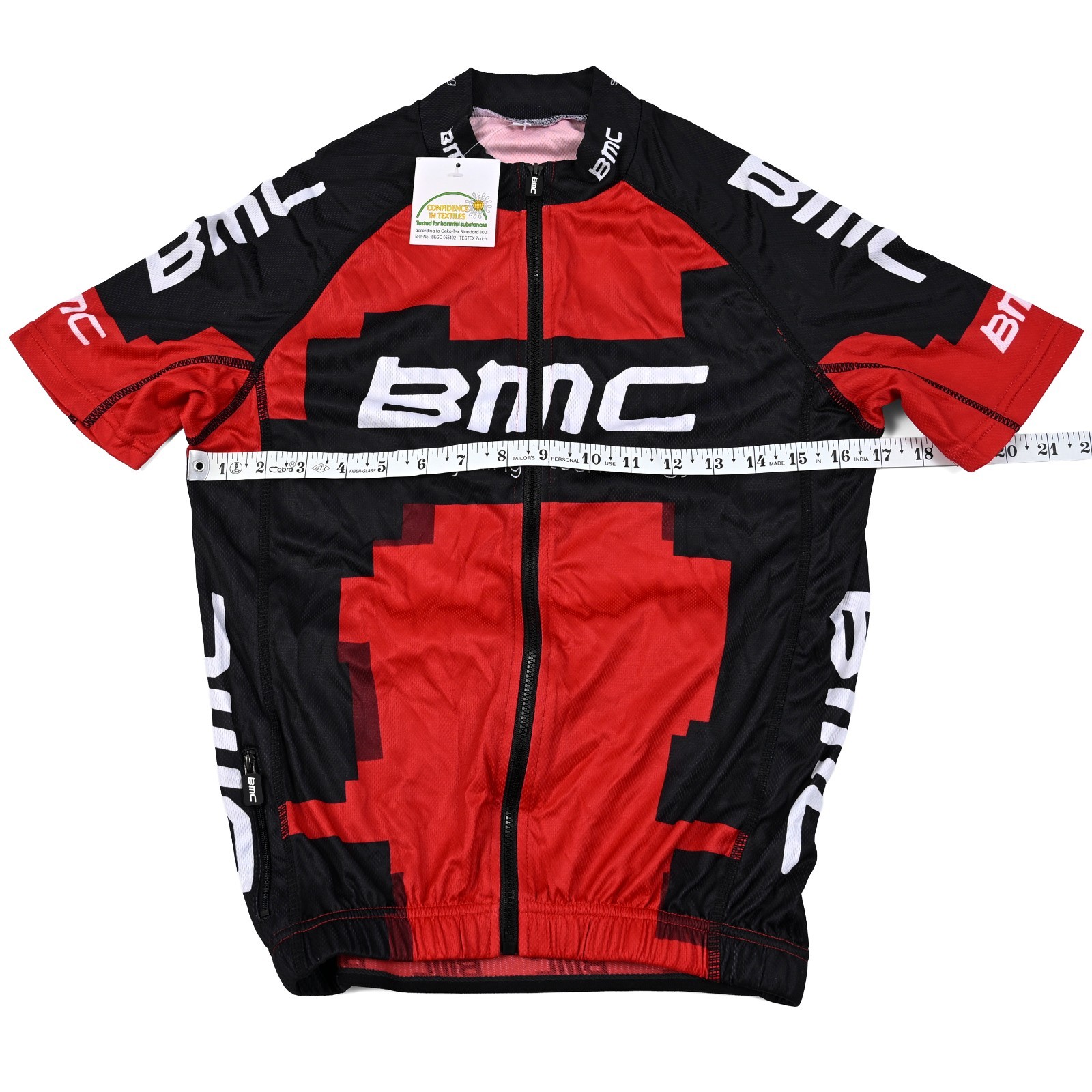 BMC Swiss Mens Small Red Short Sleeve Cycling Road Bike Full Zip Jersey NWT