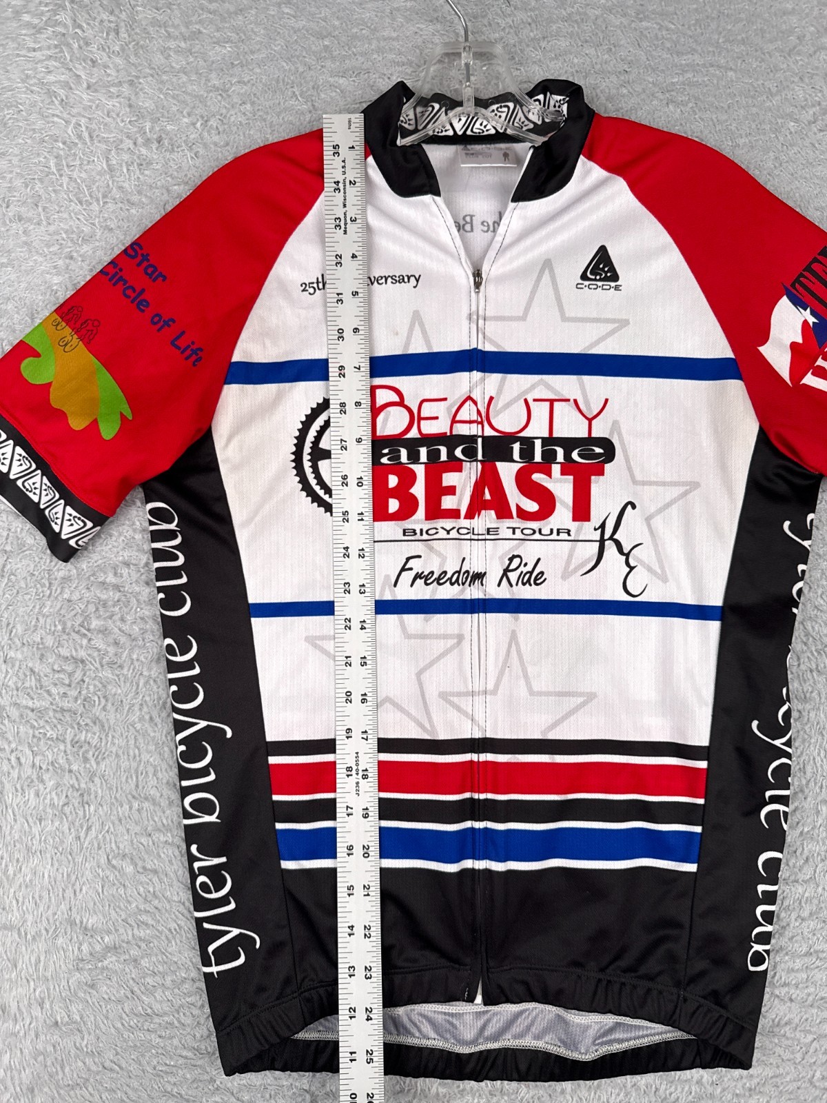 Code Cyling Jersey Adult Small Red Black Beauty And The Beast Freedom Ride