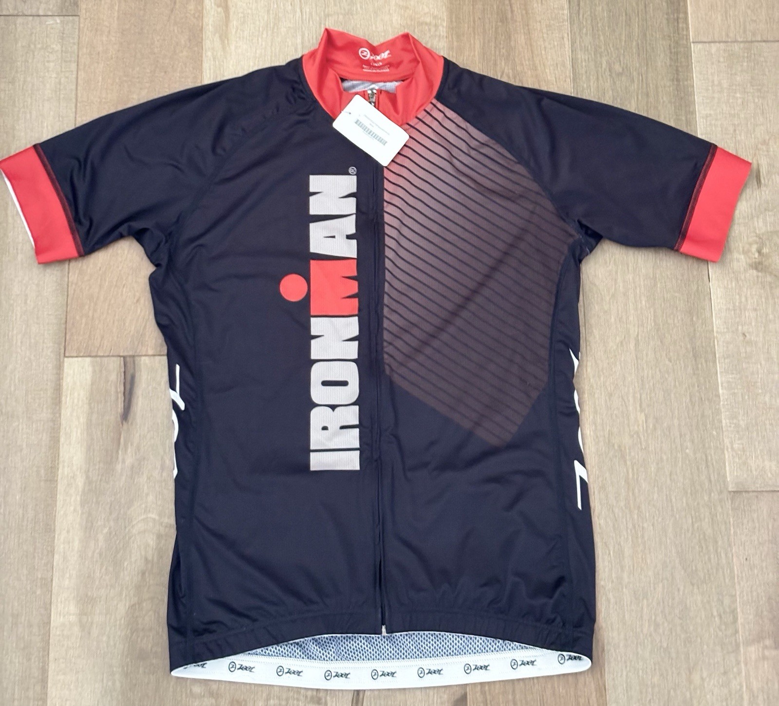 Zoot Ironman Women’s Cycling Jersey Size L Full Zip Triathlon NEW NWT Black/Red