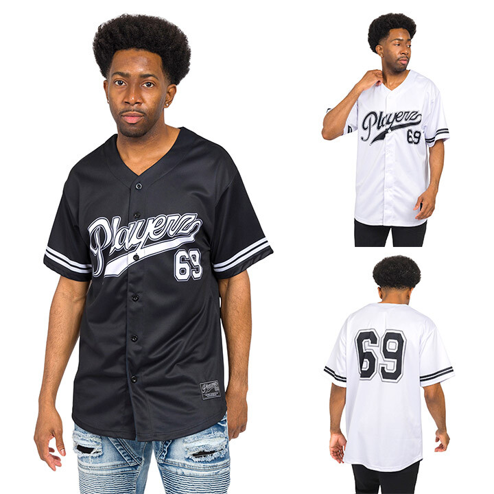 Victorious Men’s Contrast stitching Playerz 69 Baseball Graphic Jersey BJ69