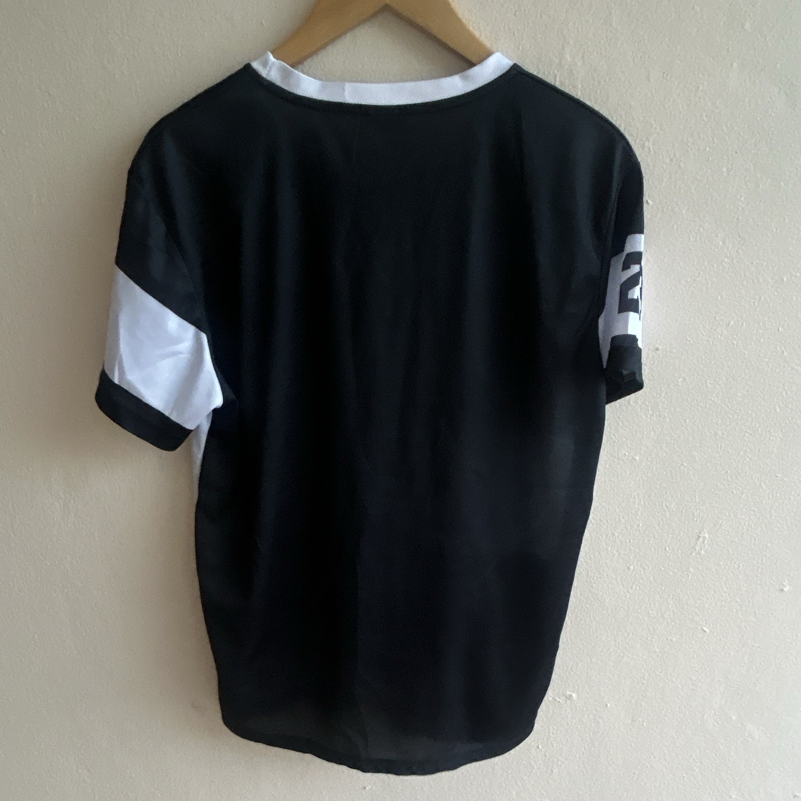 Cycling Jersey T-Shirt L Black/White Graphic Logo Breathable 100% Polyester