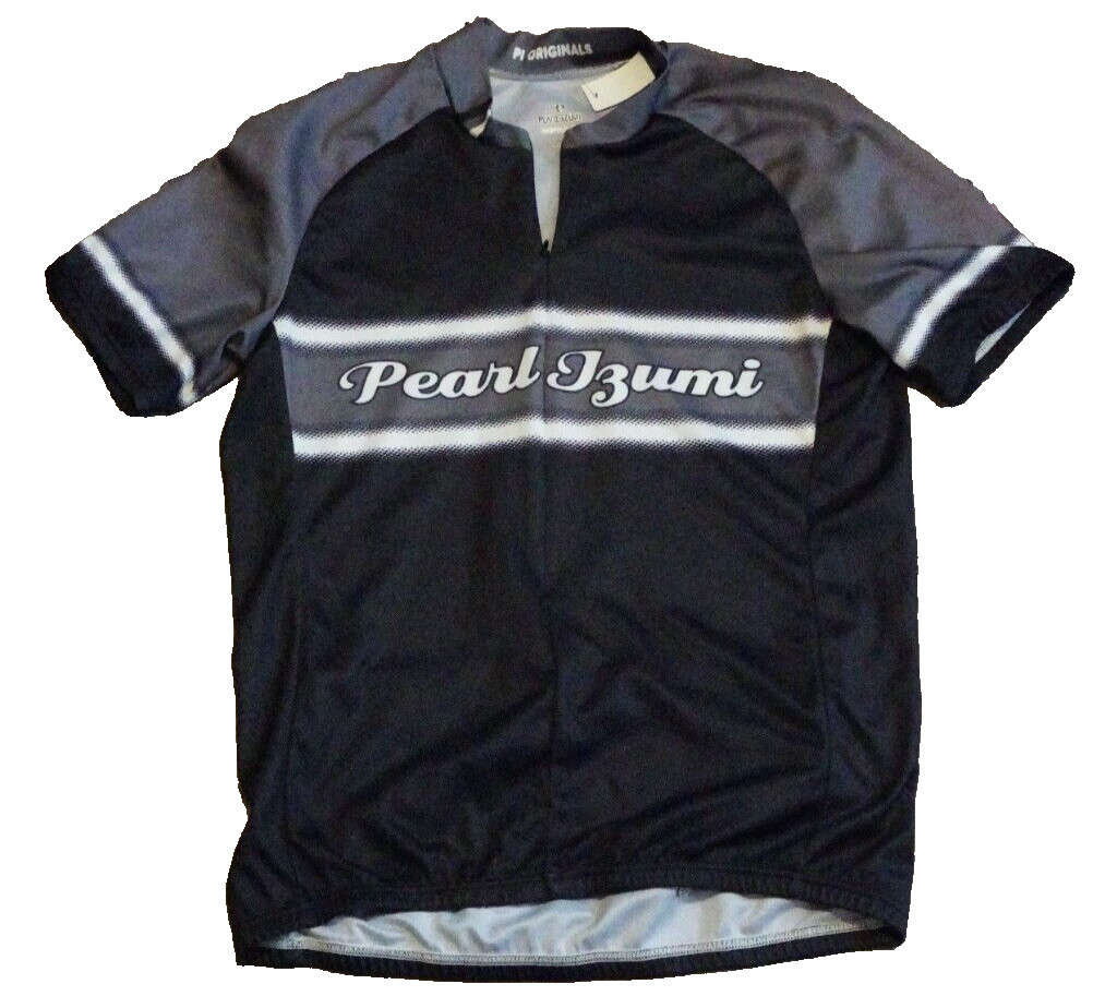 Pearl Izumi Cycling Bike Bicycle Jersey Shirt Mens Medium Black Gray 1/4 Zipper