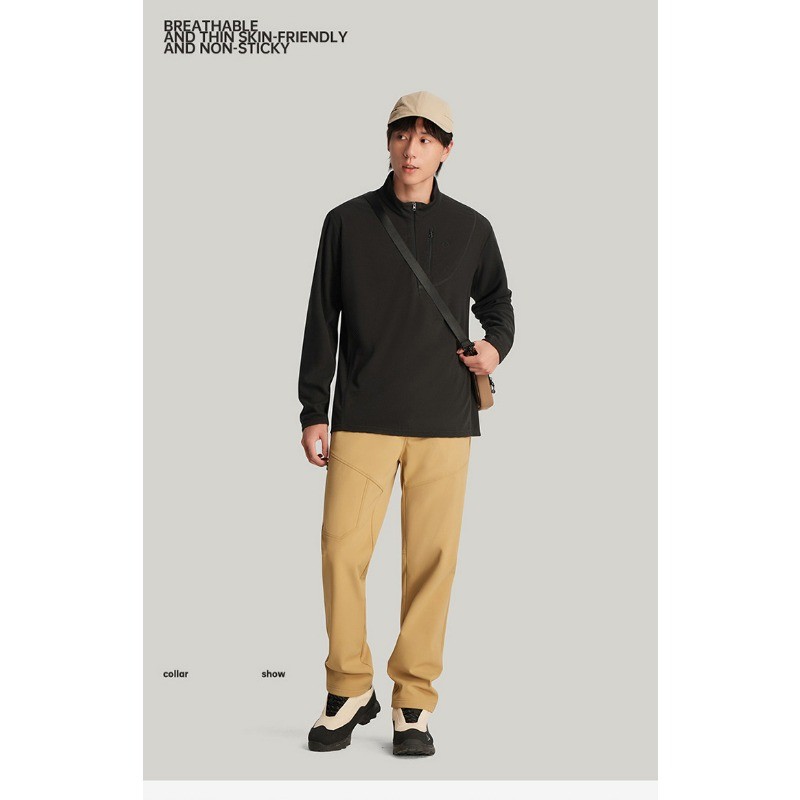 High Quality Solid Color Men’s Half Zip Sweatshirts Women’s Fleece Undershirts