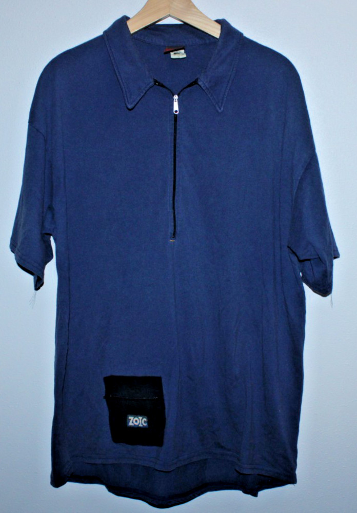 Zoic Casual Polo Men’s Cycling Jersey XL Rear Pockets 52″ Chest 29/34″ T2B Blue~