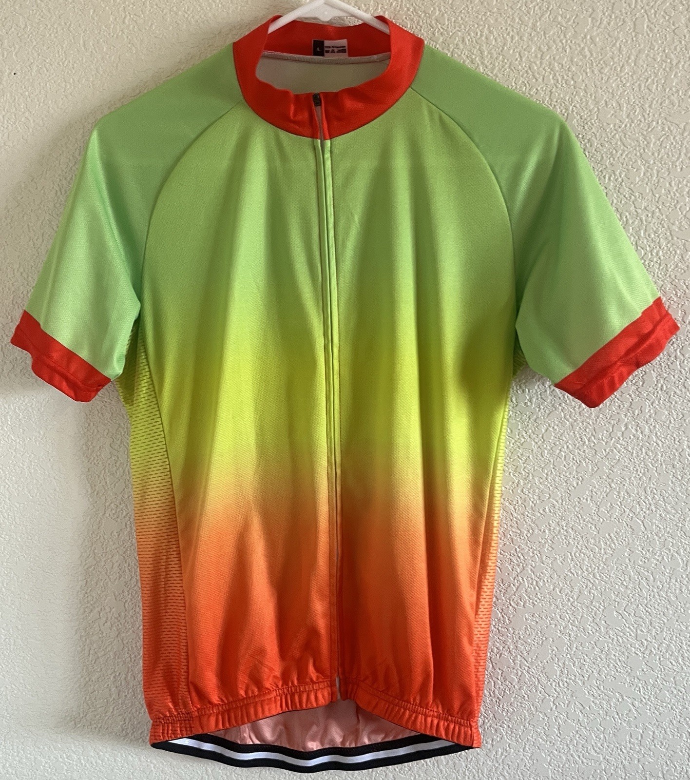 Lot of 5 Mens Cycling Jerseys ALL LARGE Unbranded Full Zip