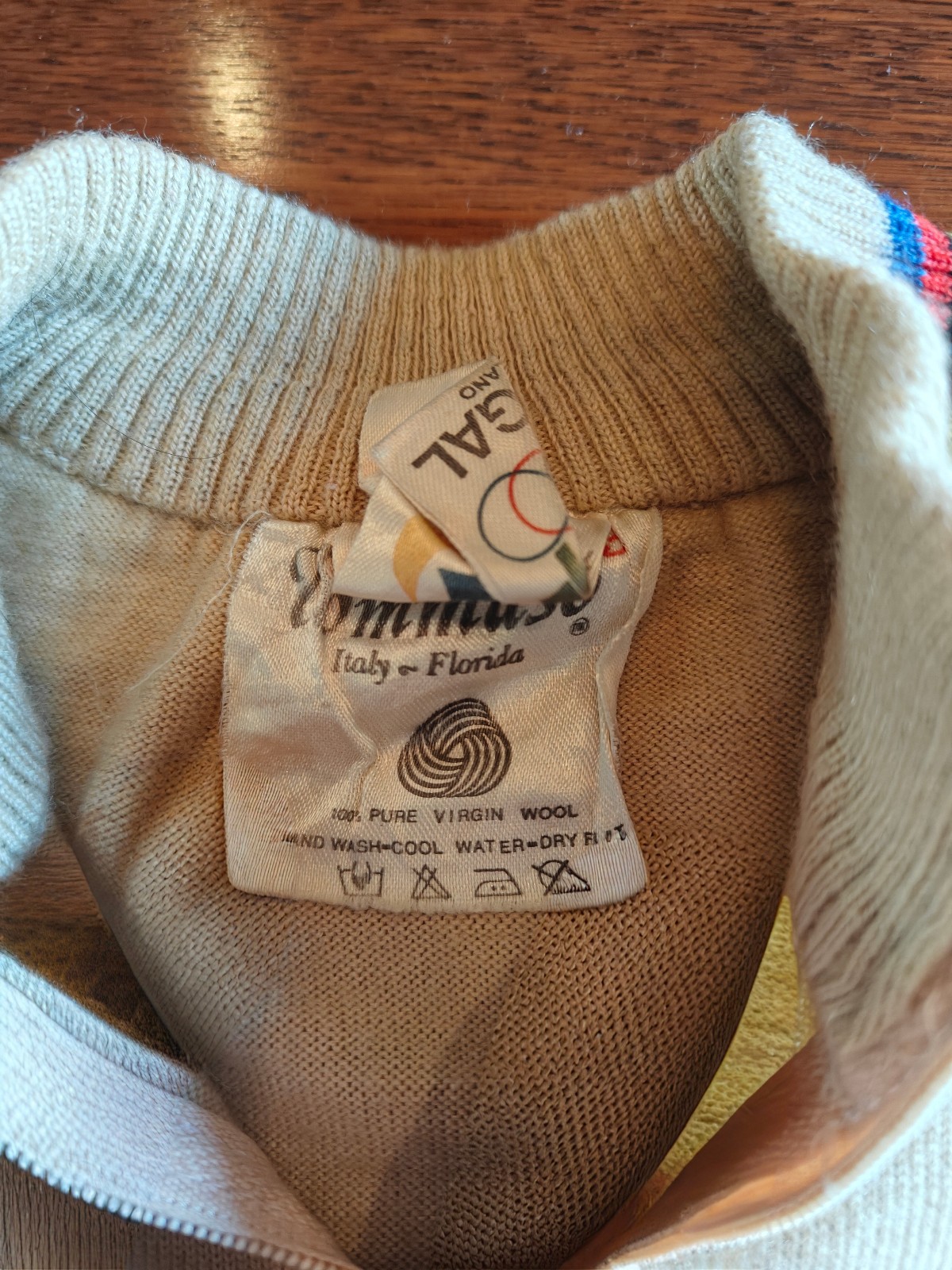 Vintage Campagnolo Embroidered World Champion Long Sl Solid Wool Jersey Size 3